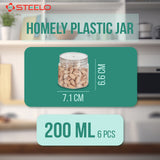 Homely Container 200ml 6pcs Set | Airtight Kitchen Storage Jars