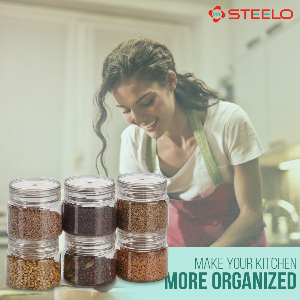 Homely Container 350ml 6pcs Set | Airtight Kitchen Storage Jars