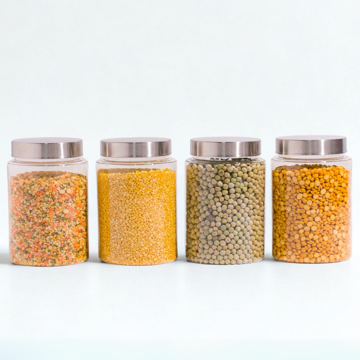 Homely Container 1000ml 4pcs Set | Stainless Steel Lids | Storage Jars