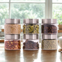 Homely Container 125ml 6pcs Set | Stainless Steel Lids | Storage Jars
