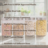 Homely Container 1500ml Short 4pcs Set | Stainless Steel Lids | Storage Jars