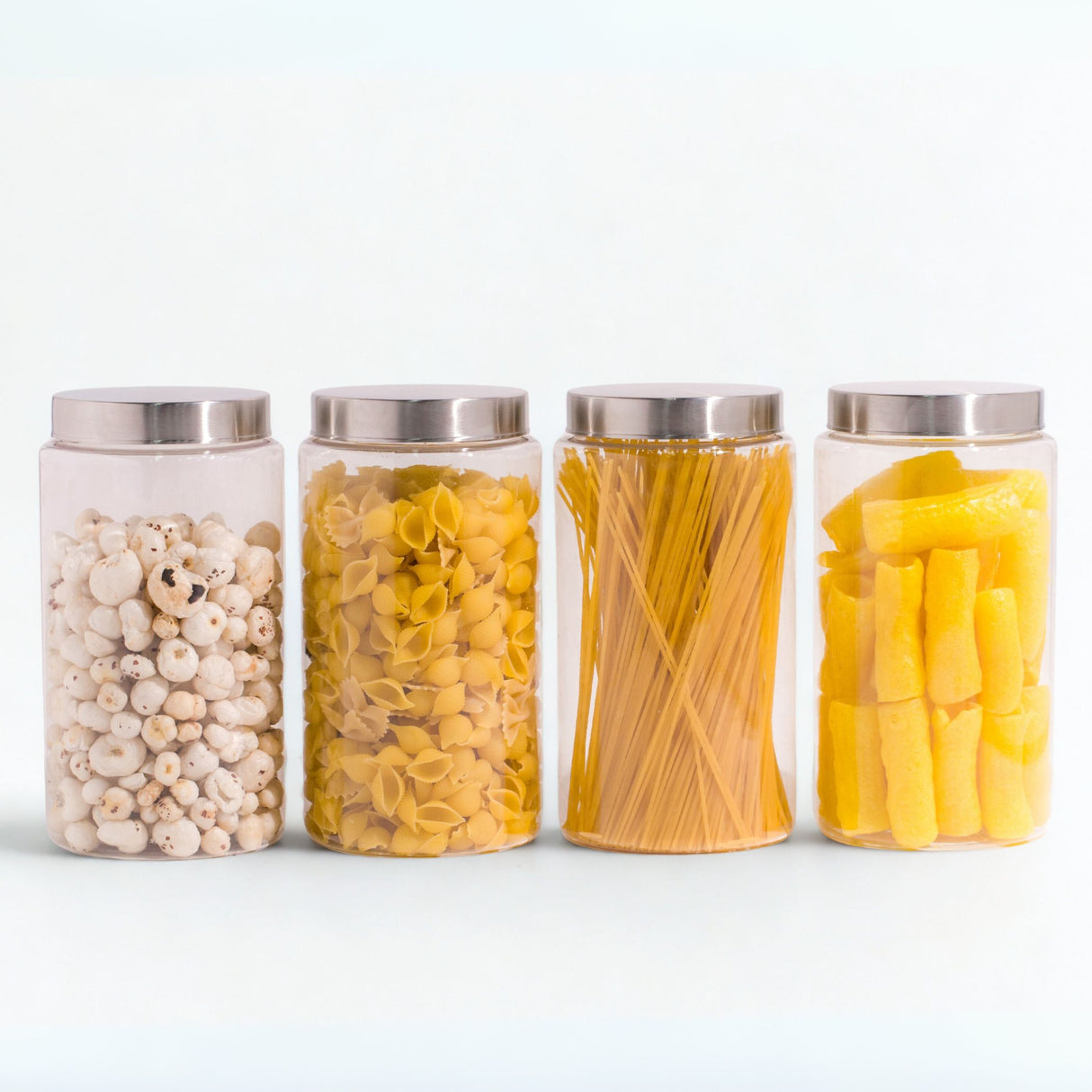 Homely Container 2000ml 4pcs Set | Stainless Steel Lids | Storage Jars