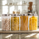 Homely Container 2000ml 4pcs Set | Stainless Steel Lids | Storage Jars