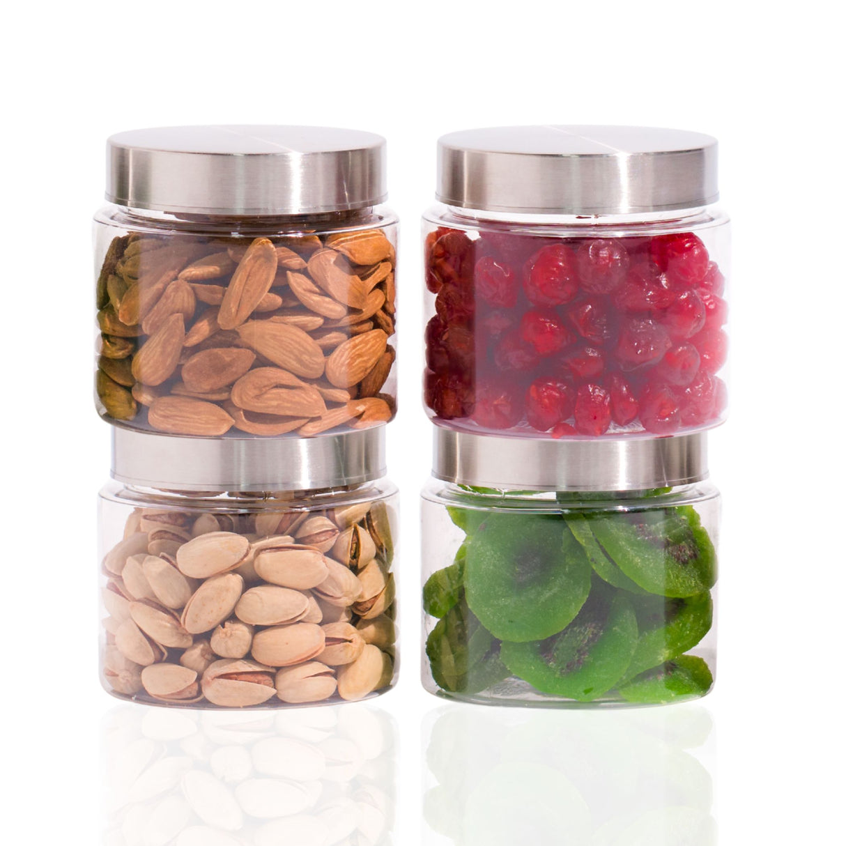 Homely Container 500ml 4pcs Set | Stainless Steel Lids | Storage Jars