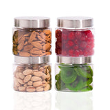 Homely Container 500ml 4pcs Set | Stainless Steel Lids | Storage Jars