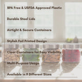 Homely Container 500ml 4pcs Set | Stainless Steel Lids | Storage Jars