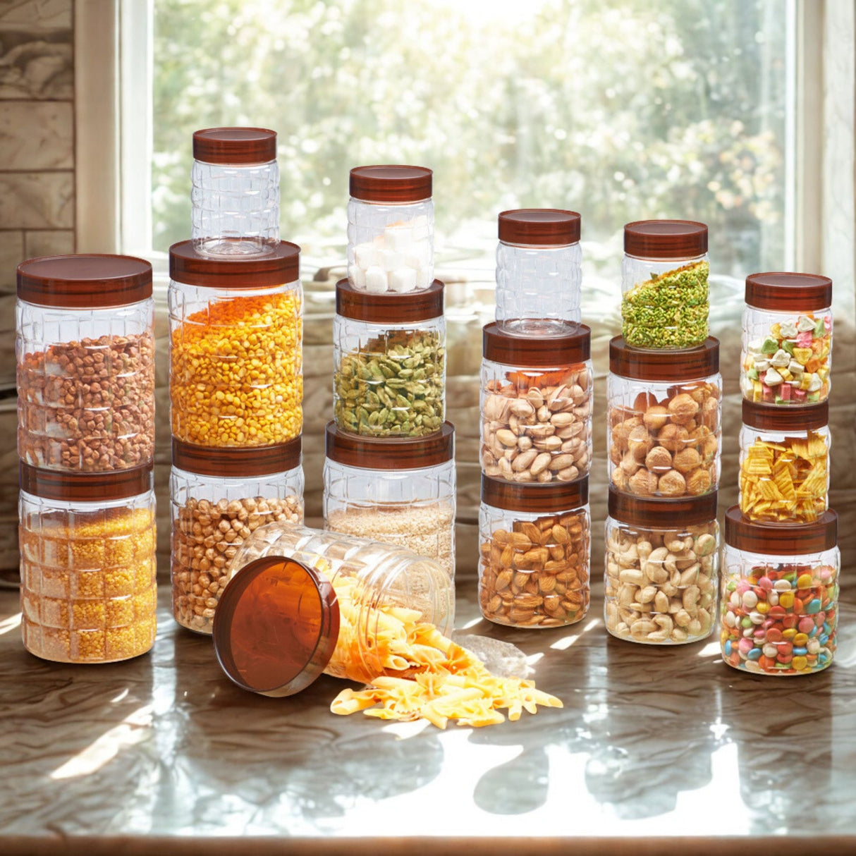 Solitaire Container 18pcs Set | Airtight Kitchen Storage Jars
