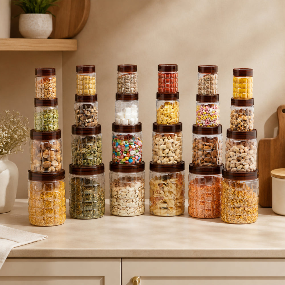 Solitaire Container 24pcs Set | Airtight Kitchen Storage Jars
