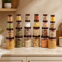 Solitaire Container 24pcs Set | Airtight Kitchen Storage Jars