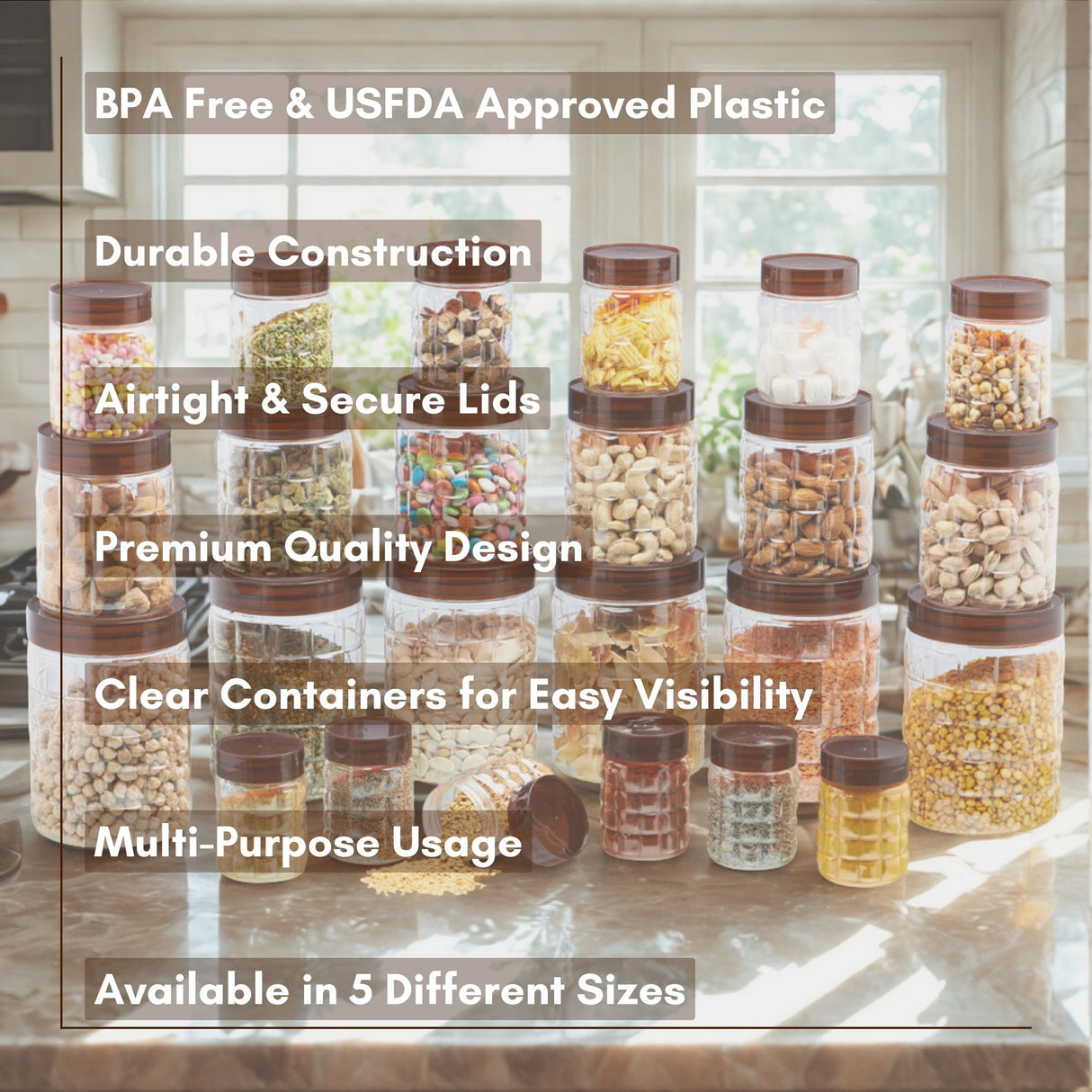 Solitaire Container 24pcs Set | Airtight Kitchen Storage Jars
