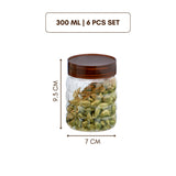 Solitaire Container 300ml 6pcs Set | Airtight Kitchen Storage Jars