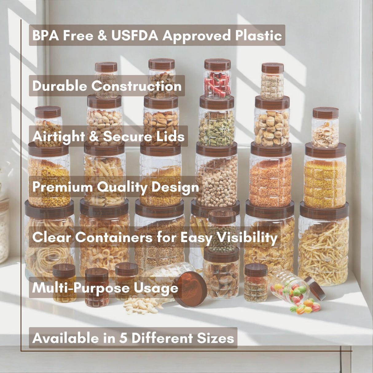 Solitaire Container 30pcs Set | Airtight Kitchen Storage Jars