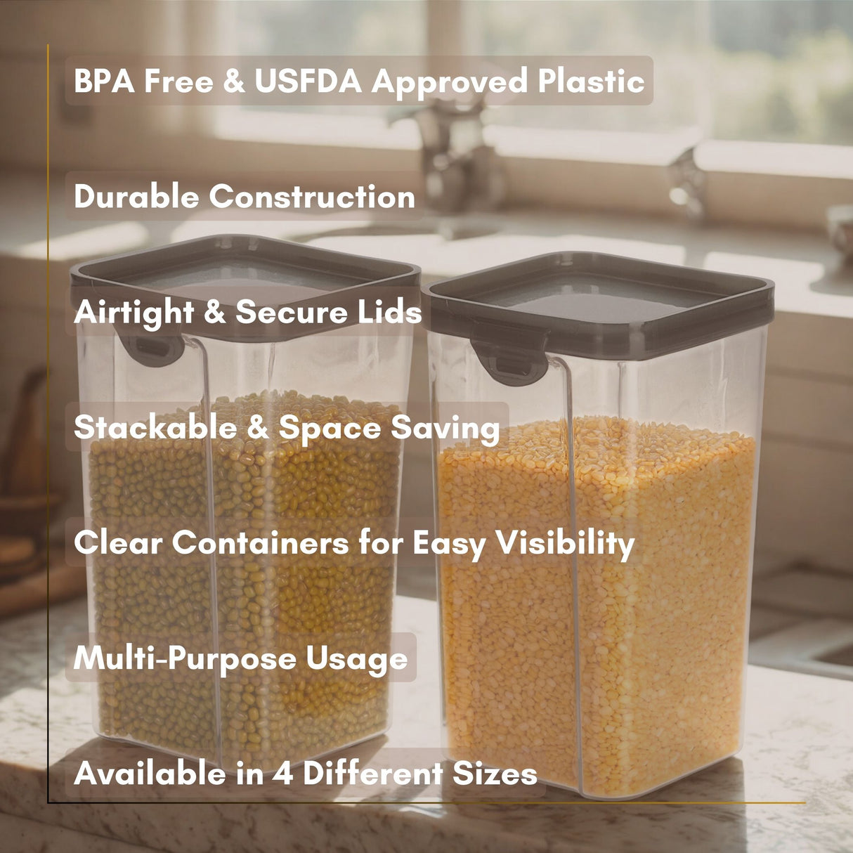 SoFresh Stack Container 1300ml 2pcs Set | Stackable Airtight Containers