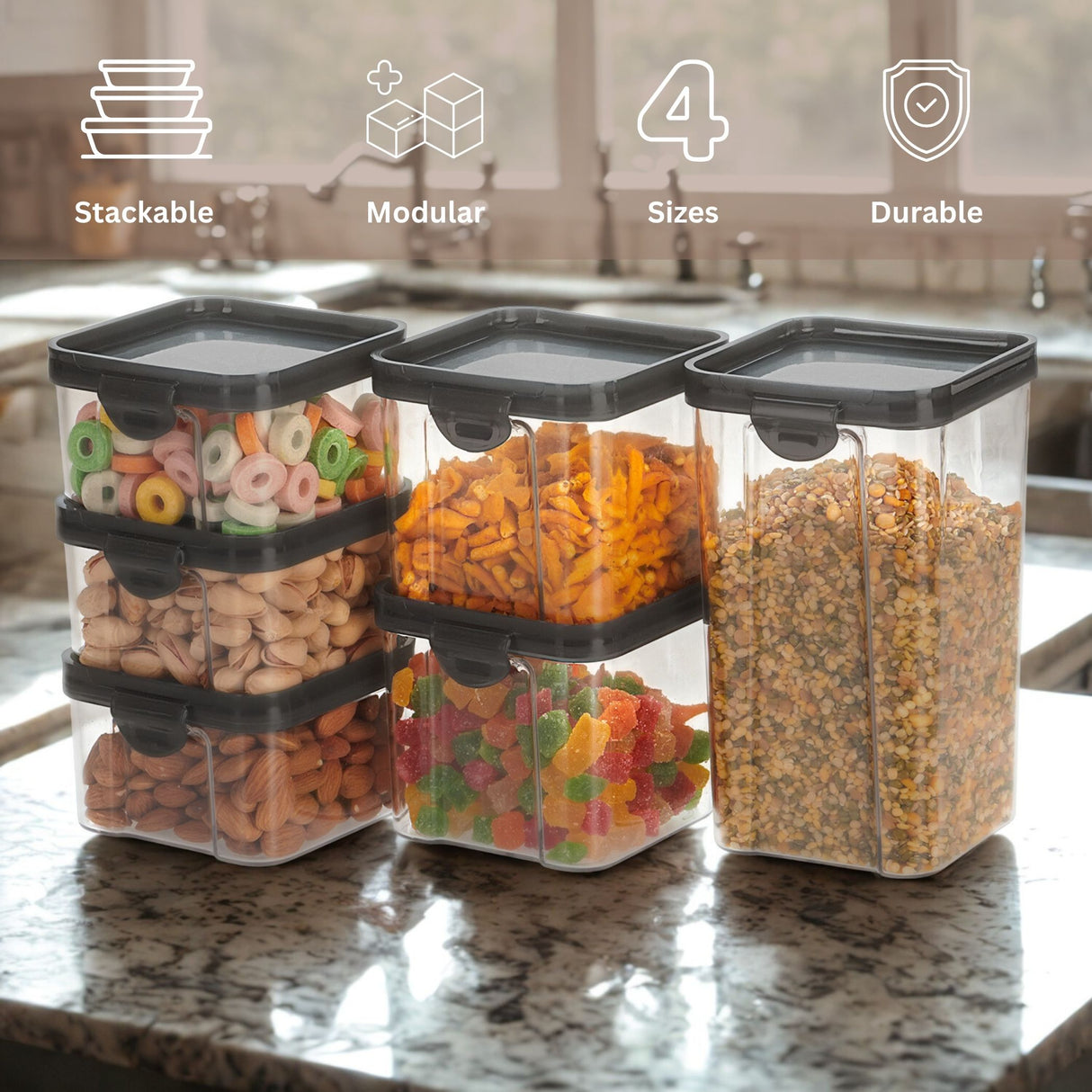 SoFresh Stack Container 460ml 2pcs Set | Stackable Airtight Containers