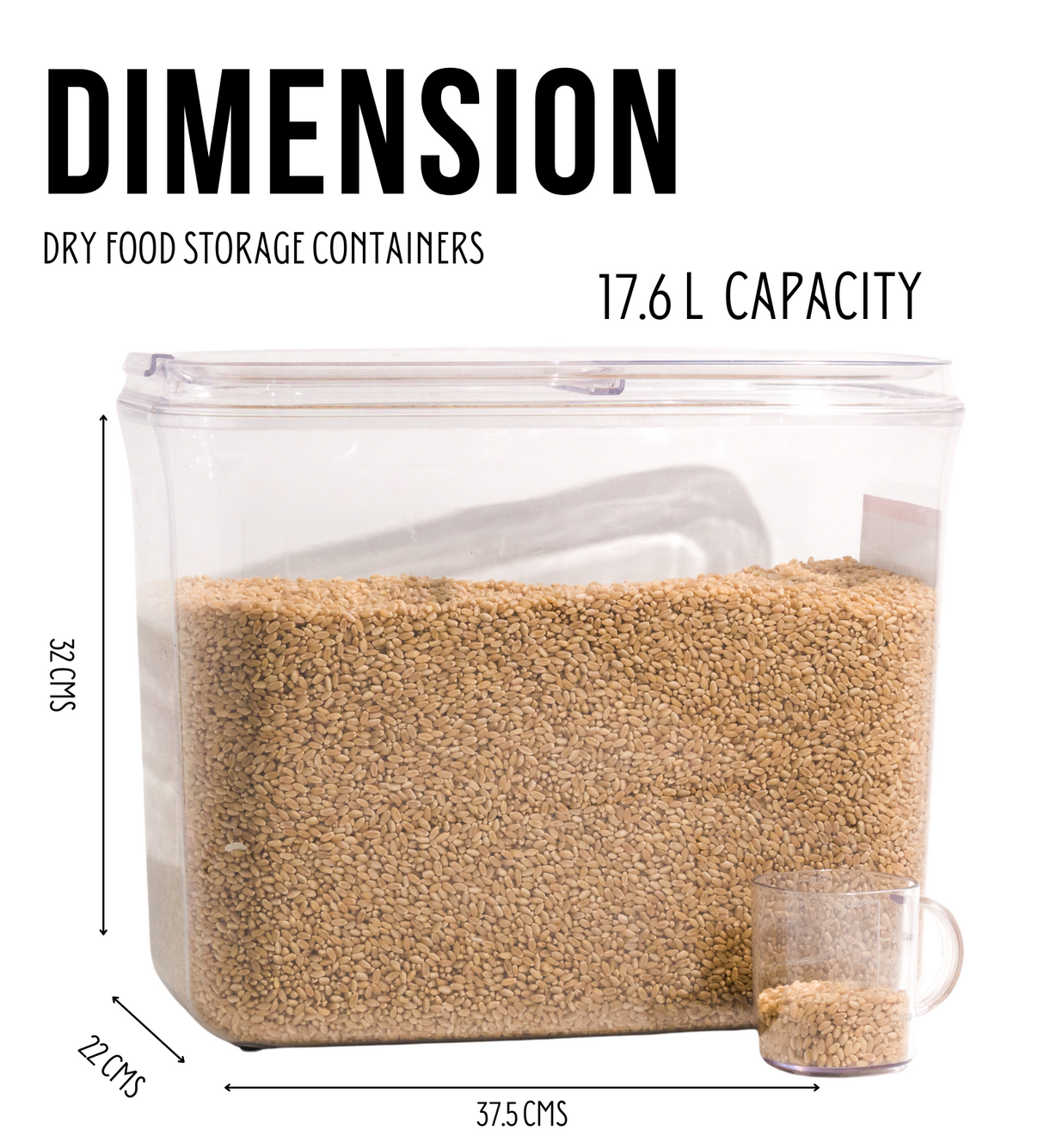 Dry Storage Container 17.6L | Large Dry Storage Bin