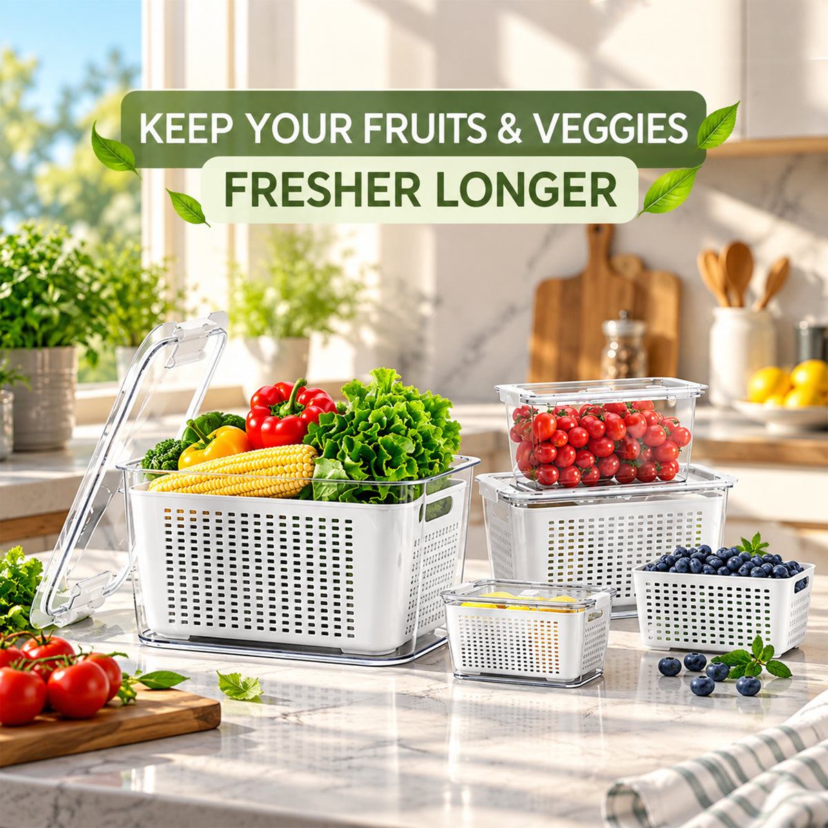 Fridge Food Basket 3pcs Set | Fridge Organiser Baskets