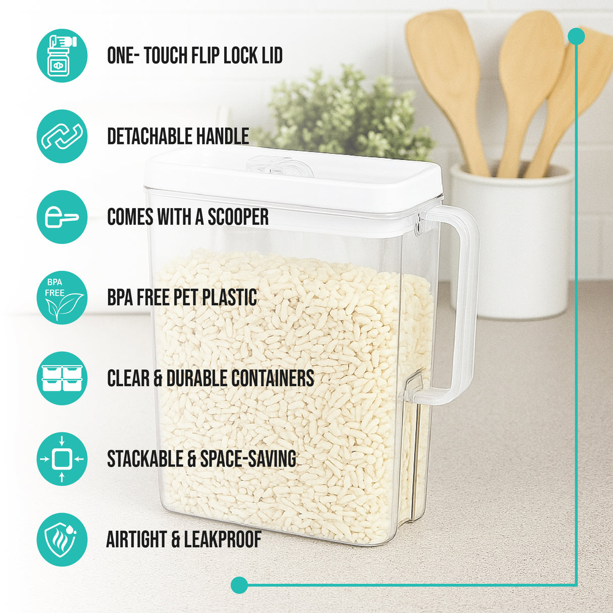 SoFresh Flip-Lock Container 4200ml | Airtight Dry Storage Jar