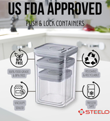 Push & Lock Container 3pcs Set | One-Push Storage Jars