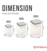 Push & Lock Container 3pcs Set | One-Push Storage Jars