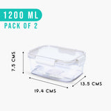 SoFresh Rectangular Container 1200ml 2pcs Set | Leakproof Food Containers