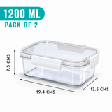 SoFresh Rectangular Container 1200ml 2pcs Set | Leakproof Food Containers