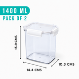 SoFresh Rectangular Container 1400ml 2pcs Set | Leakproof Food Containers