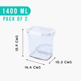SoFresh Rectangular Container 1400ml 2pcs Set | Leakproof Food Containers