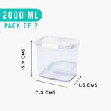 SoFresh Rectangular Container 2000ml 2pcs Set | Leakproof Food Containers