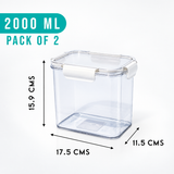 SoFresh Rectangular Container 2000ml 2pcs Set | Leakproof Food Containers