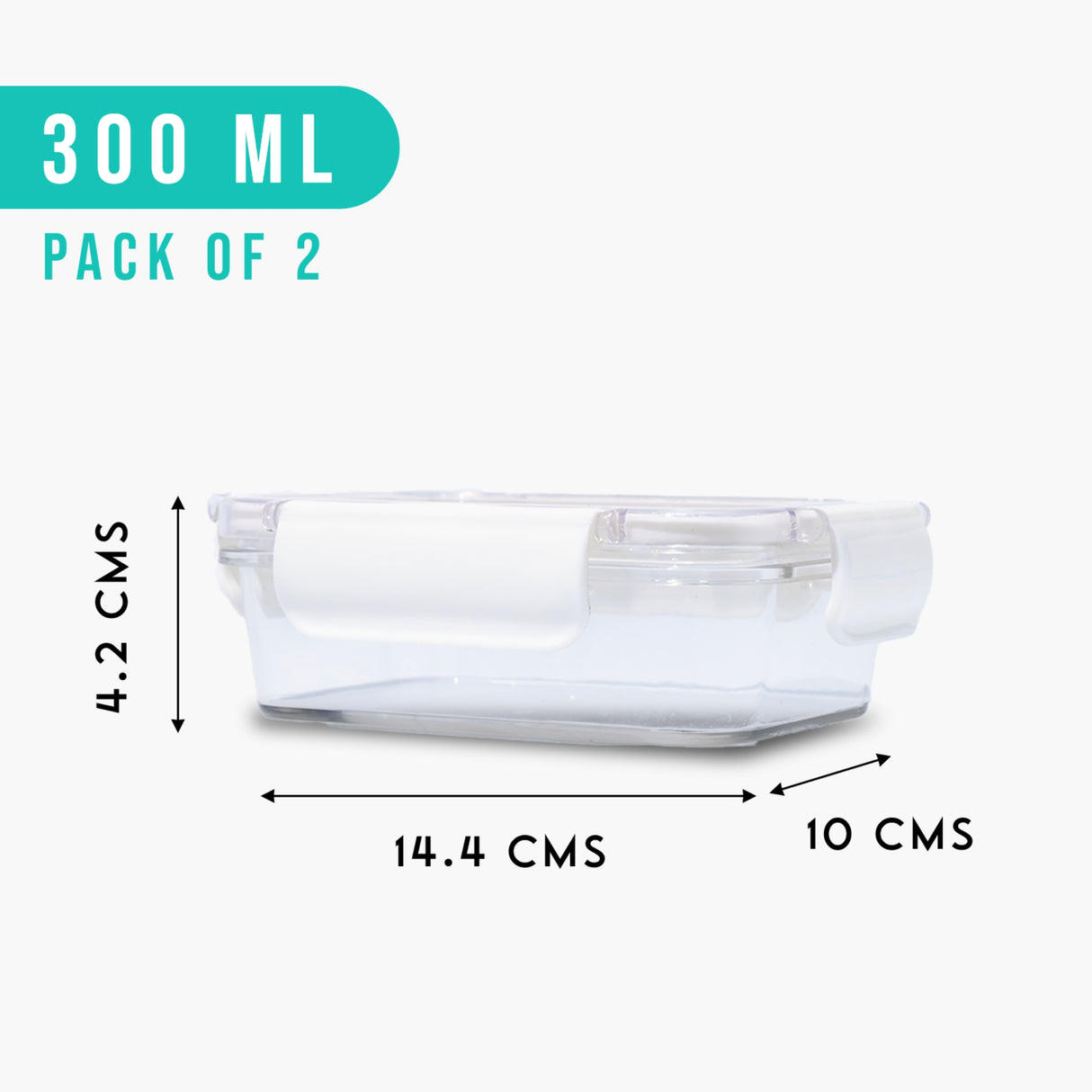 SoFresh Rectangular Container 300ml 2pcs Set | Leakproof Food Containers