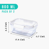 SoFresh Rectangular Container 800ml 2pcs Set | Leakproof Food Containers