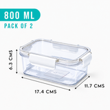 SoFresh Rectangular Container 800ml 2pcs Set | Leakproof Food Containers