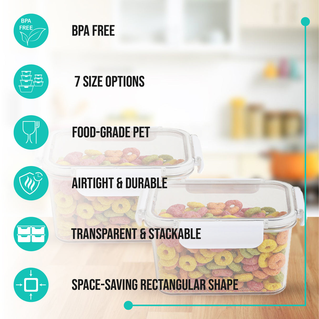 SoFresh Rectangular Container 900ml 2pcs Set | Leakproof Food Containers