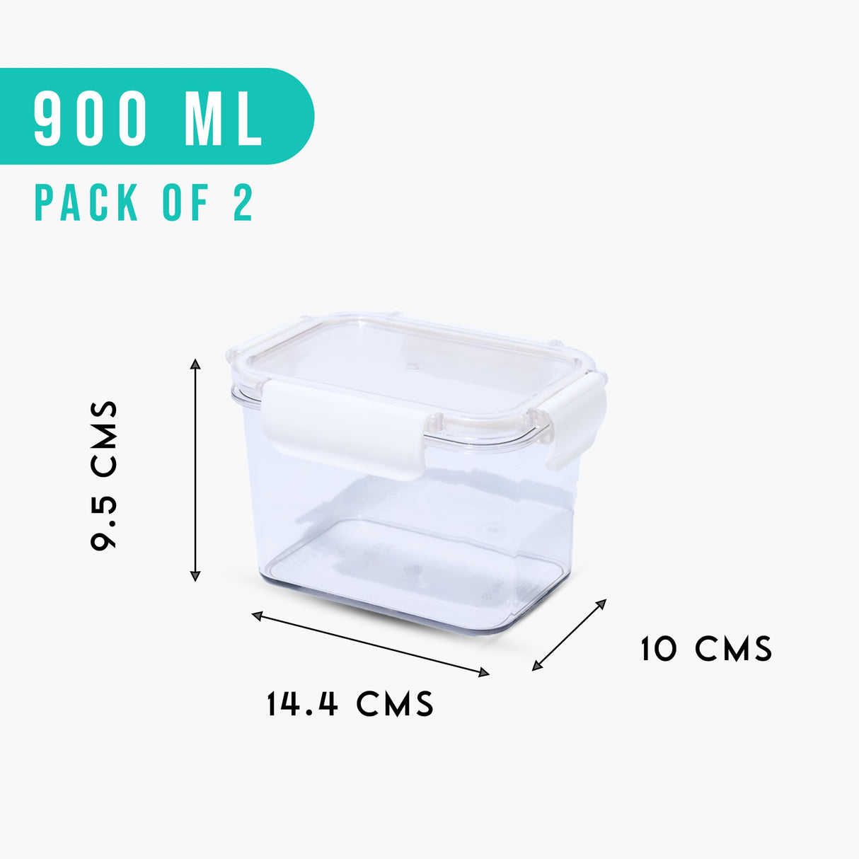 SoFresh Rectangular Container 900ml 2pcs Set | Leakproof Food Containers