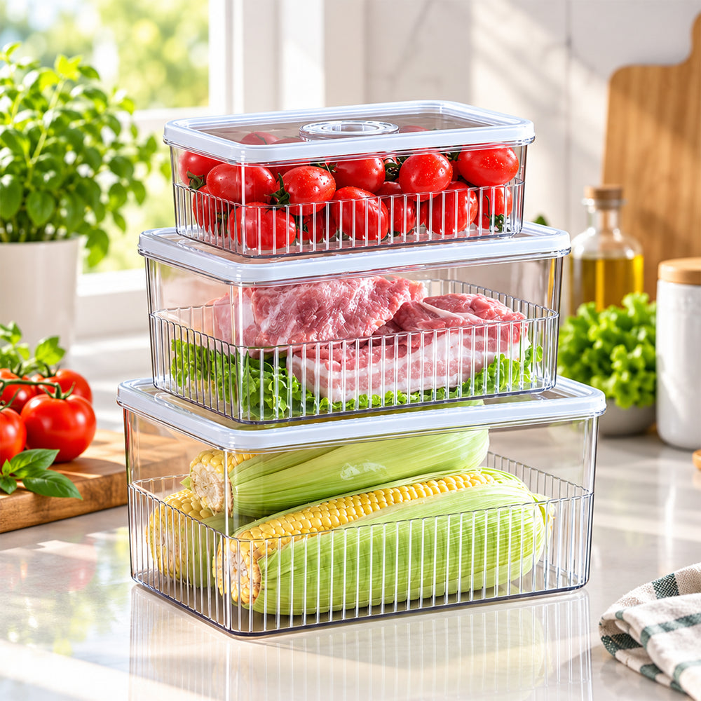 Food Storage Box 3pcs Set | Stackable Storage Boxes