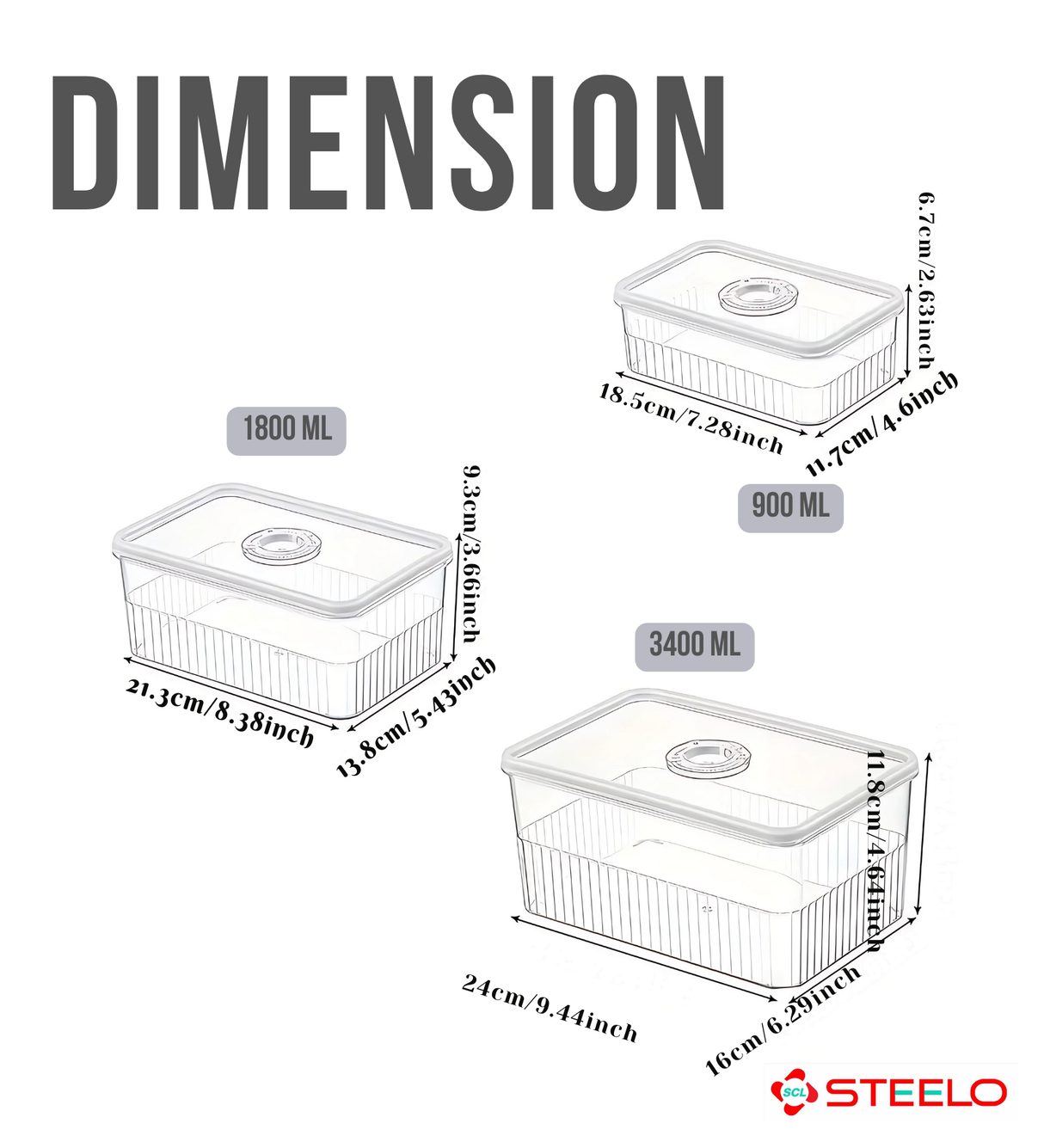 Food Storage Box 3pcs Set | Stackable Storage Boxes