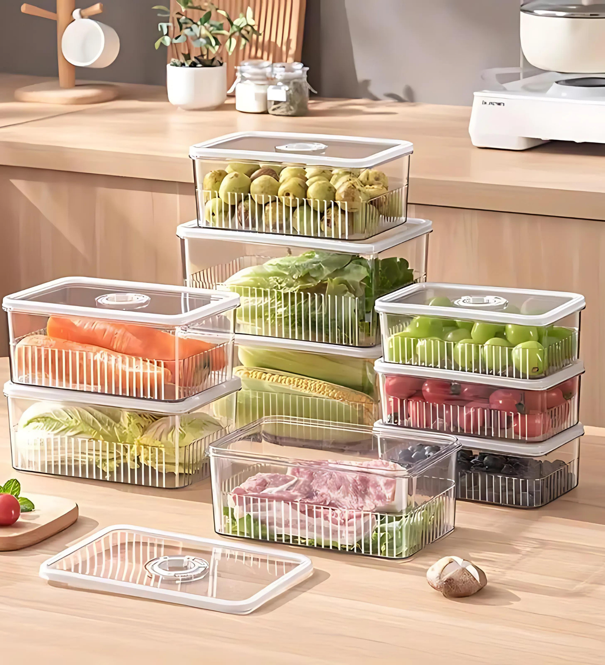 Food Storage Box 3pcs Set | Stackable Storage Boxes