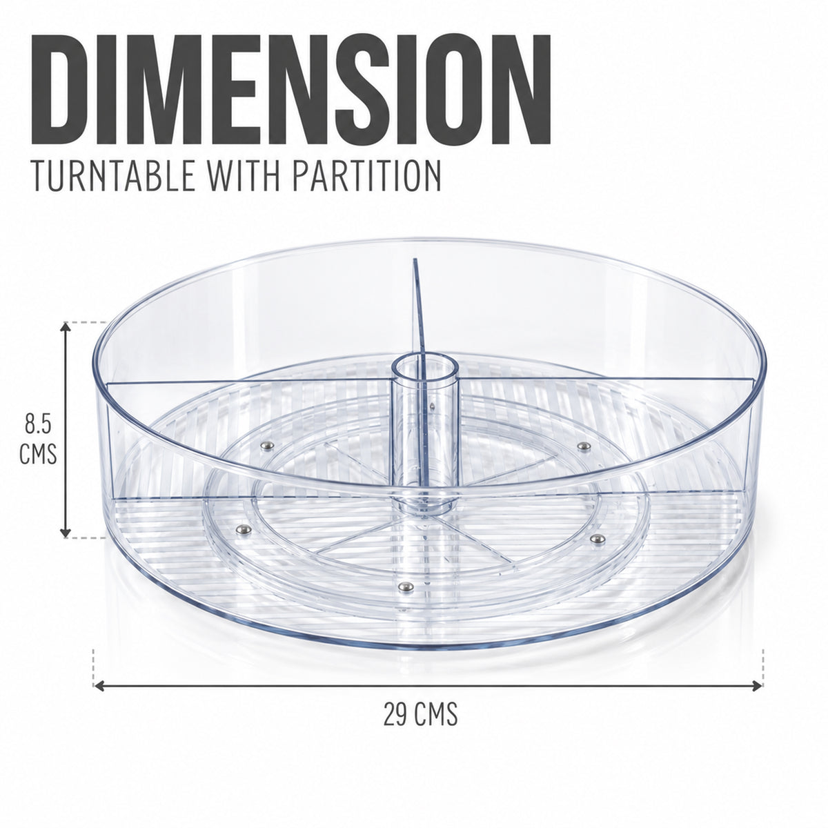 Turntable with Dividers | Rotating Kitchen Organiser