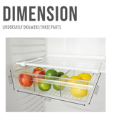 Fridge Undershelf Drawer | 3 Part | Fridge Storage Drawer