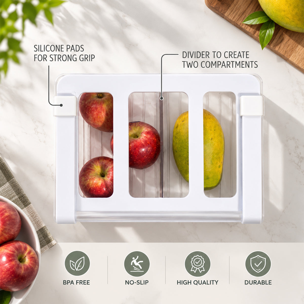 Fridge Undershelf Drawer | 2 Part | Fridge Storage Drawer