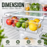 Fridge Undershelf Drawer | 3 Part | Fridge Storage Drawer