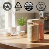 Stack & Lock Round Container 1000ml 4pcs Set | Stackable Storage Jars