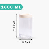 Stack & Lock Round Container 1000ml 4pcs Set | Stackable Storage Jars