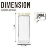 Stack & Lock Round Container 1500ml 4pcs Set | Stackable Storage Jars