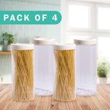 Stack & Lock Round Container 1500ml 4pcs Set | Stackable Storage Jars