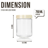 Stack & Lock Round Container 750ml 4pcs Set | Stackable Storage Jars
