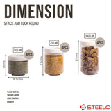 Stack & Lock Round Container 12pcs Set | Stackable Storage Jars