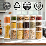 Stack & Lock Round Container 18pcs Set | Stackable Storage Jars
