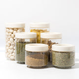 Stack & Lock Round Containers 6pcs Set | Stackable Storage Jars