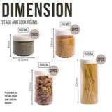 Stack & Lock Round Container 8pcs Set | Stackable Storage Jars
